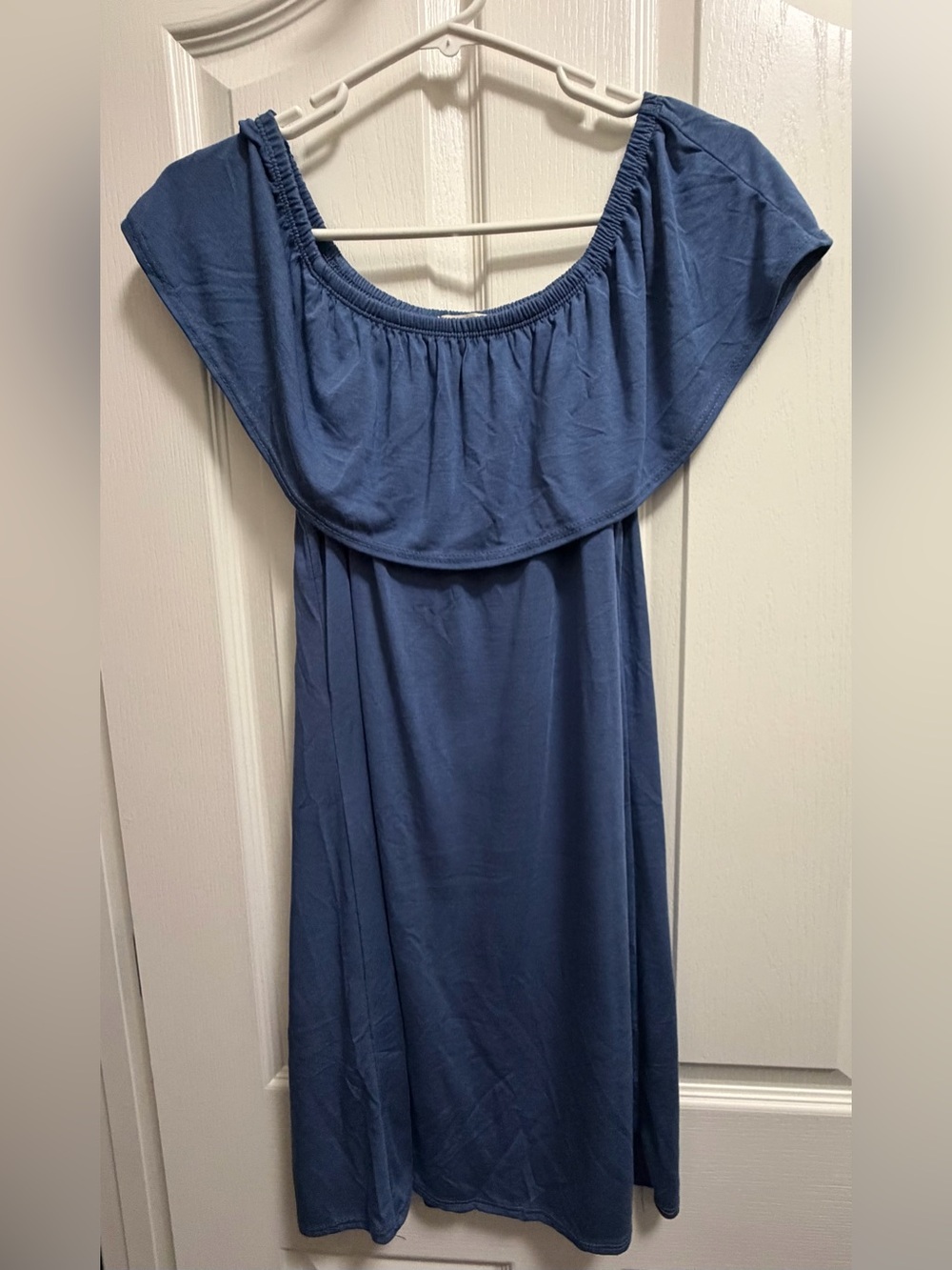 Pinc Strapless Off-Shoulder Indigo Blue Dress